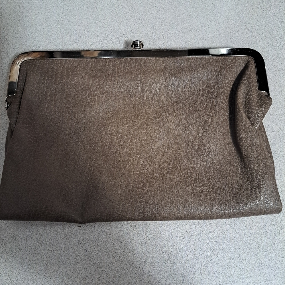 NWOT Tan Textured Faux Leather Clutch/Wallet